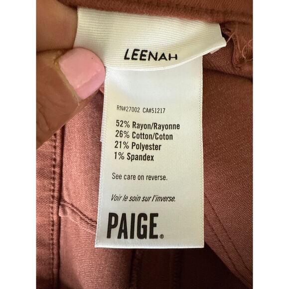 PAIGE Women's Leenah Ankle Patch Pockets Clay Sunset Luxe Coating Size 29 - Picture 12 of 16